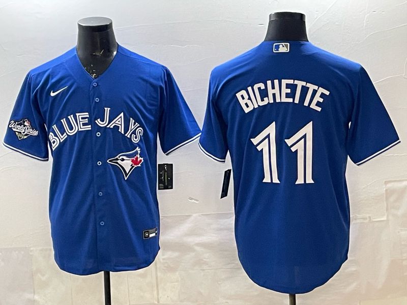 Men 2025 Nike Toronto Blue Jays #11 Bichette Blue Game MLB Jersey 013
